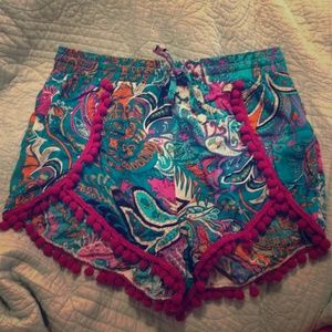 Patterned Pom Pom shorts