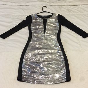 Sheer and sequins dress from Bebe
