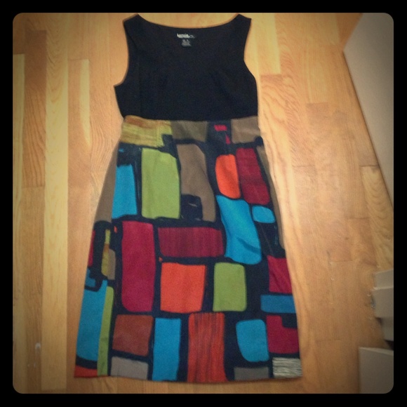 Kensie two tone geometric print dress