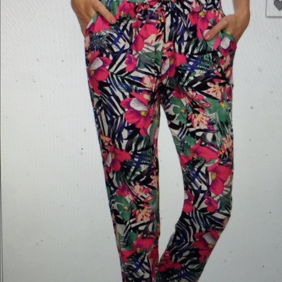 Ladies jogger track pants floral
