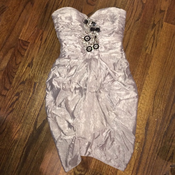 Bebe XS Champagne Beaded Dress!