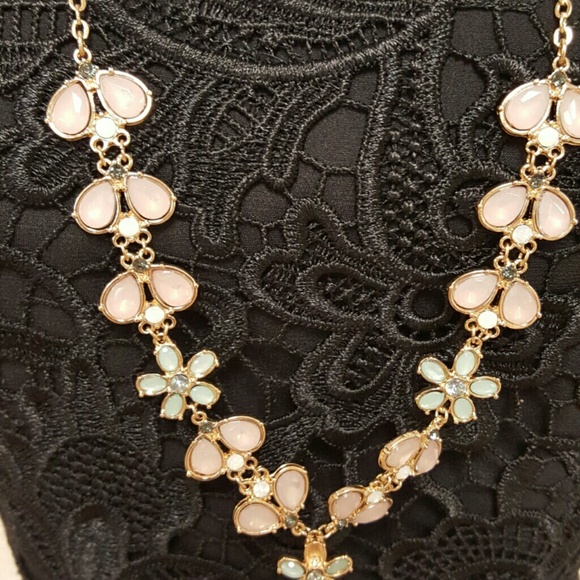 Jewelry - Long floral pastel  colored  necklace