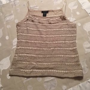 Beige thin strapped tank top