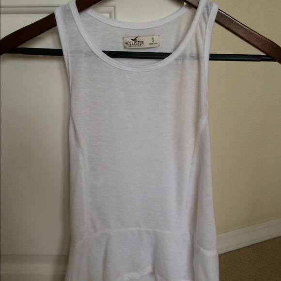 Hollister white peplum top