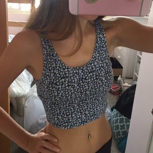 Blue floral crop top