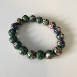 Cloisonné bead bracelet.
