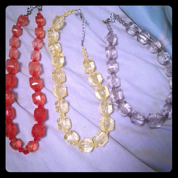 Costume Jewelry lucite necklaces.