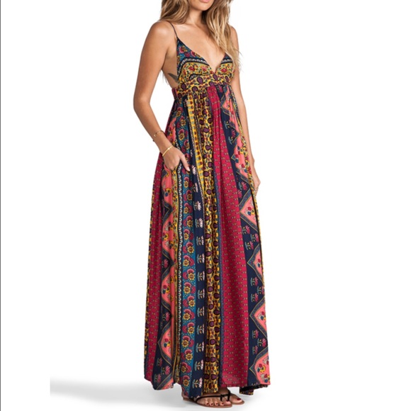 NOVELLA Mystic Lady Red Ethnic Floral Maxi Dress - Picture 2 of 4