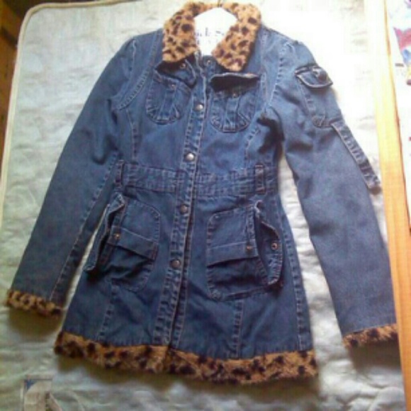 Cheetah jean coat