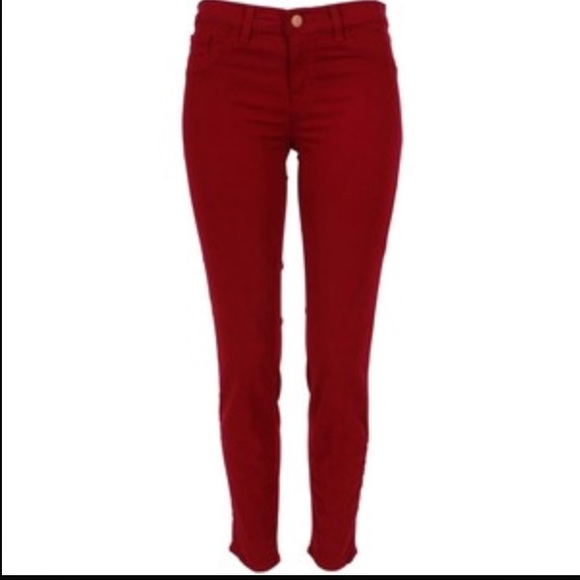 J Brand Maria skinny jeans in black cherry.
