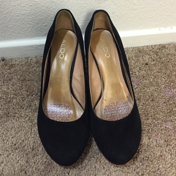 ALDO Black Suede Wedges