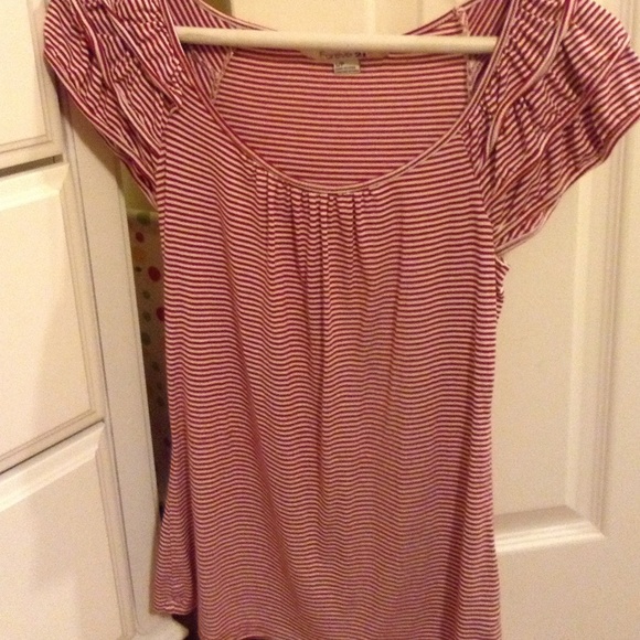 Forever 21 red and white striped shirt