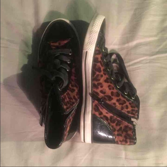 Cheetah Print **Converse Style** sneakers