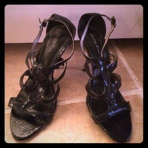 Black strappy Charlotte Russe heels