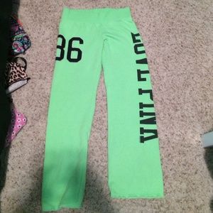 Green sweatpants from Victoria secrets pink