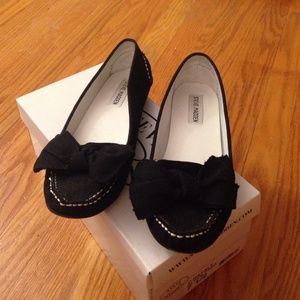 Steve Madden black fabric flats with bow