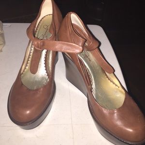 Jessica Simpson Leather Tie Wedges