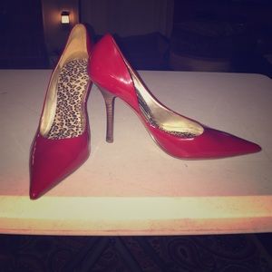 GUESS Red Patton Leather Stilettos