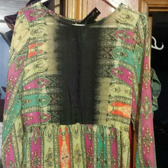 Colorful dress with built in slip
