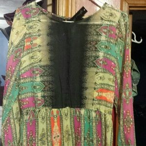 Colorful dress with built in slip