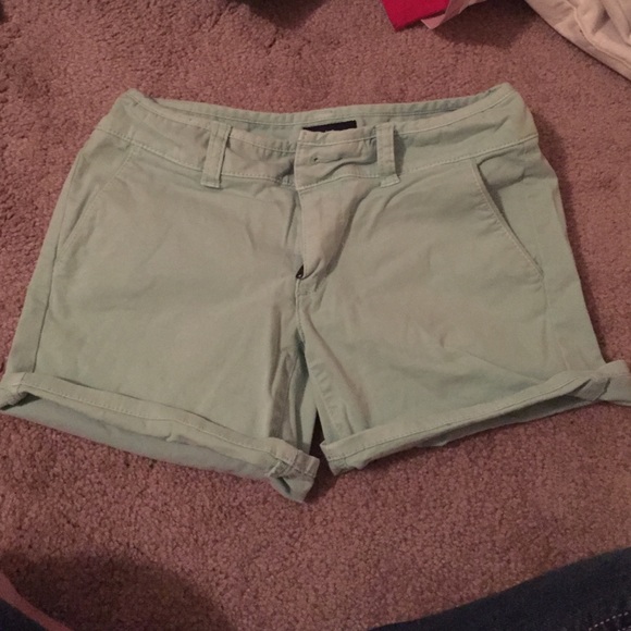 Mint Green Stretch Midi Shorts