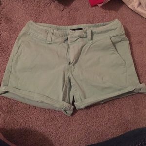 Mint Green Stretch Midi Shorts