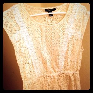 Off white crochet cover up M
