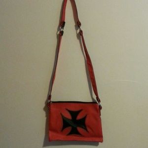 Demonia Black Cross/ Red Star purse