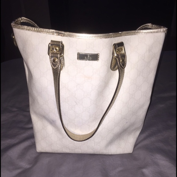 Gucci white and silver tote!