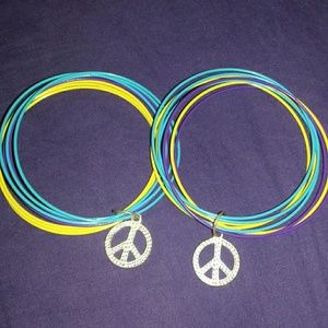 Cute bracelets with peace sign charm