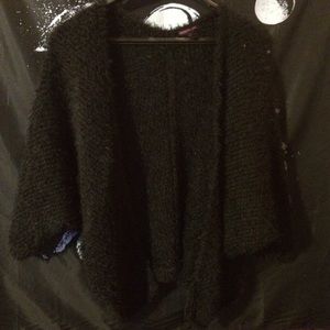 ✖️S O L D ✖️Black fuzzy bat wing cardigan