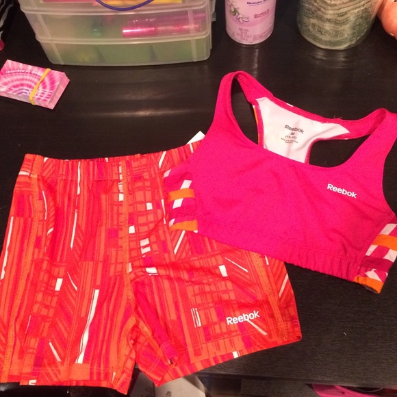 Reebok shorts and sports bra