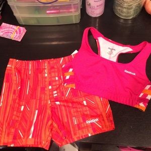 Reebok shorts and sports bra