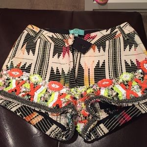Essentiel Beach sequin adorned shorts size 0
