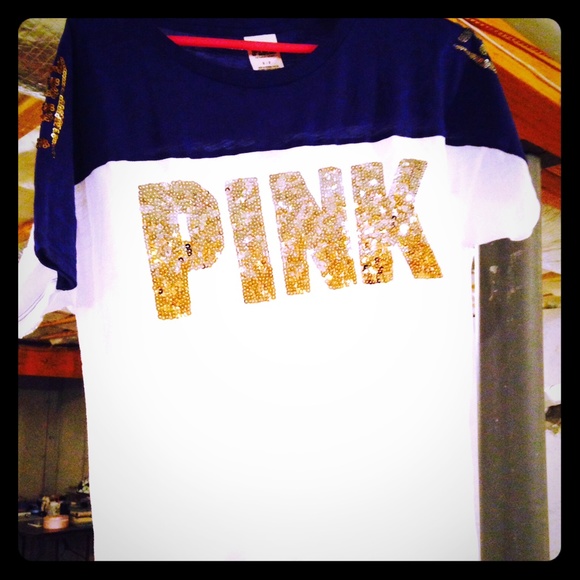 VS Pink Violet Gold and Silver Bling Tee