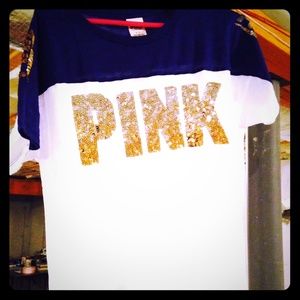 VS Pink Violet Gold and Silver Bling Tee