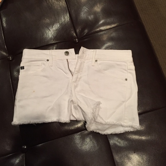 AG white denim cutoffs size 24