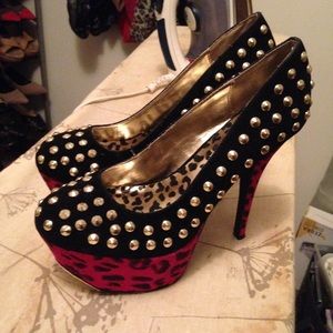 Dollhouse Studded Leopard Heels