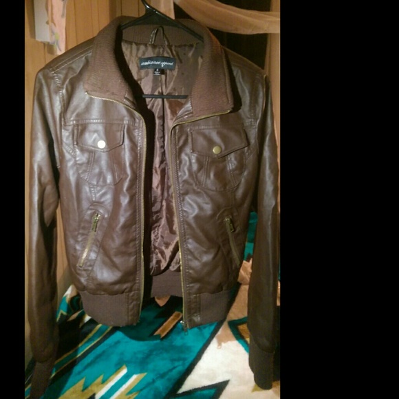 Brown leather jacket