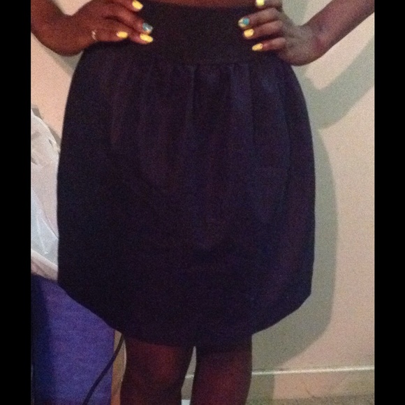 Navy blue knee length skirt