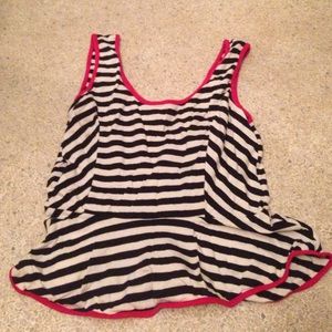 Striped Peplum Tank Top