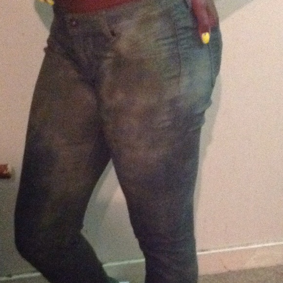 Acid washed Dark Green Pants