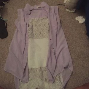 Lavender tank dressy blouse