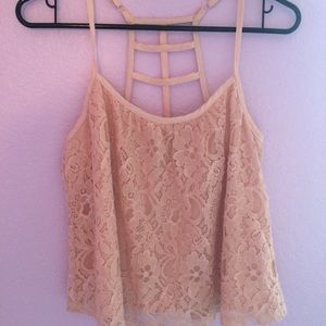 pink lace tank top