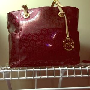Burgundy Michael Kors Large Jet Set