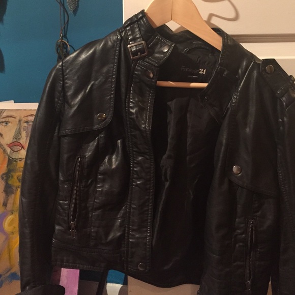 Forever 21 cropped leather jacket