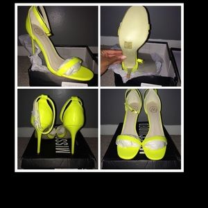 Neon Yellow Strappy Heels