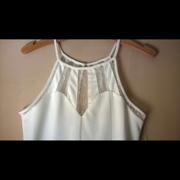 White Lace Halter /sweetheart Mini Dress