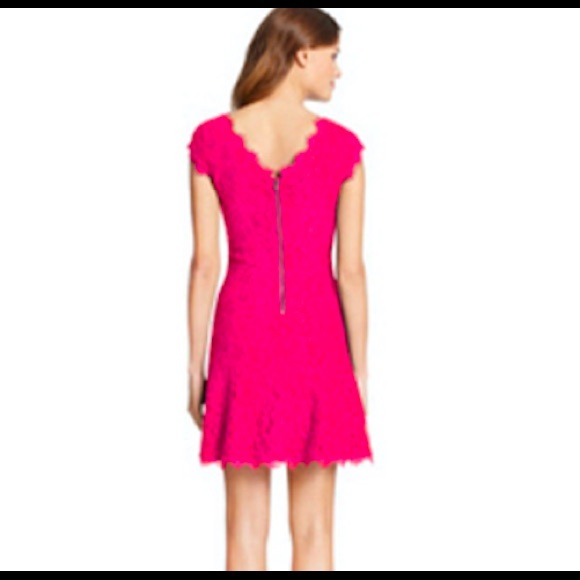 DVF Brittany Pink Lace Dress Size 14 - Picture 3 of 4