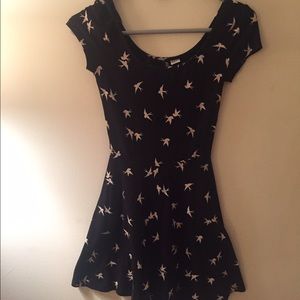 H&M Bird Patterned Skater Dress